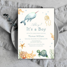 Ahoy Under Sea Whale Boy Baby Shower