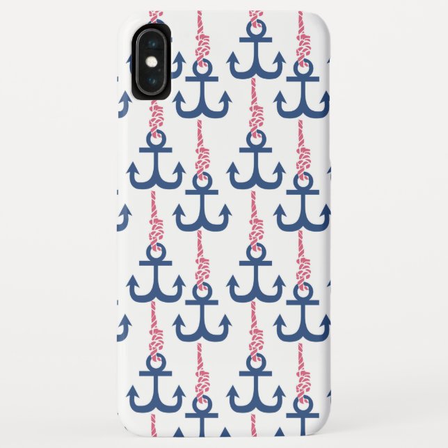 Ahoy Vintag Anchor-Muster. Case-Mate iPhone Hülle (Rückseite)