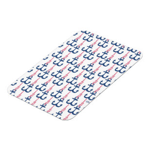 Ahoy Vintag Anchor-Muster. Magnet
