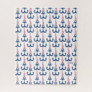 Ahoy Vintag Anchor-Muster. Puzzle