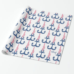 Ahoy Vintage-Anker-Muster. Geschenkpapier