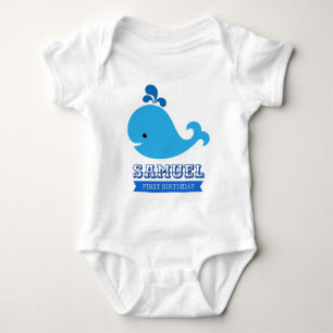 AHOY! Whale Ozean Geburtstag Baby Strampler