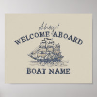 Ahoy! Willkommen an Bord Personalisierte Vintage-N