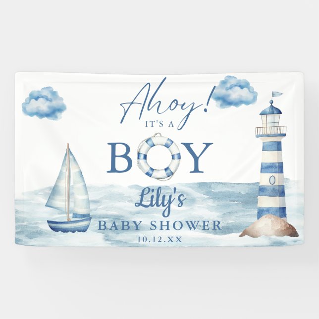 Ahoy's Baby-Dusche Empfang Banner (Horizontal)