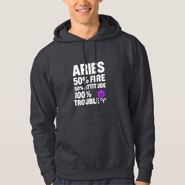 Ähren: 50% Feuer, 50% Höhe, 100% Ärger Hoodie (Vorderseite)