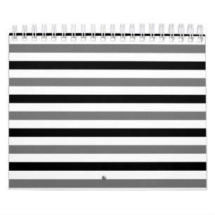 Ahs Schwarz-Weiß-Streifen-Design  Kalender