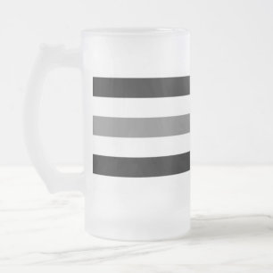Ahs Schwarz-Weiß-Streifen-Design Mattglas Bierglas