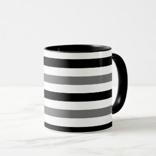 Ahs Schwarz-Weiß-Streifen-Design Tasse