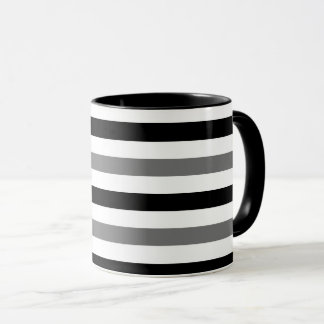 Ahs Schwarz-Weiß-Streifen-Design Tasse