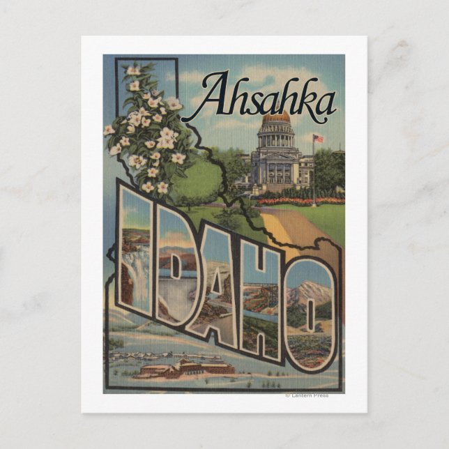 Ahsahka, Idaho - Große Briefmarkenszenen Postkarte (Vorderseite)