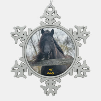 AHT Horse Rescue Goliath Schneeflocken Zinn-Ornament