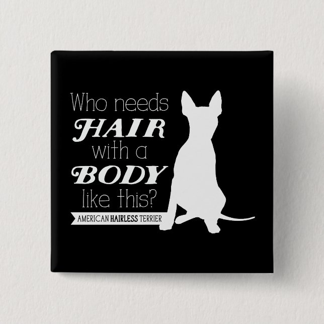 AHT "wer benötigt Haar?" Buton Button (Vorderseite)