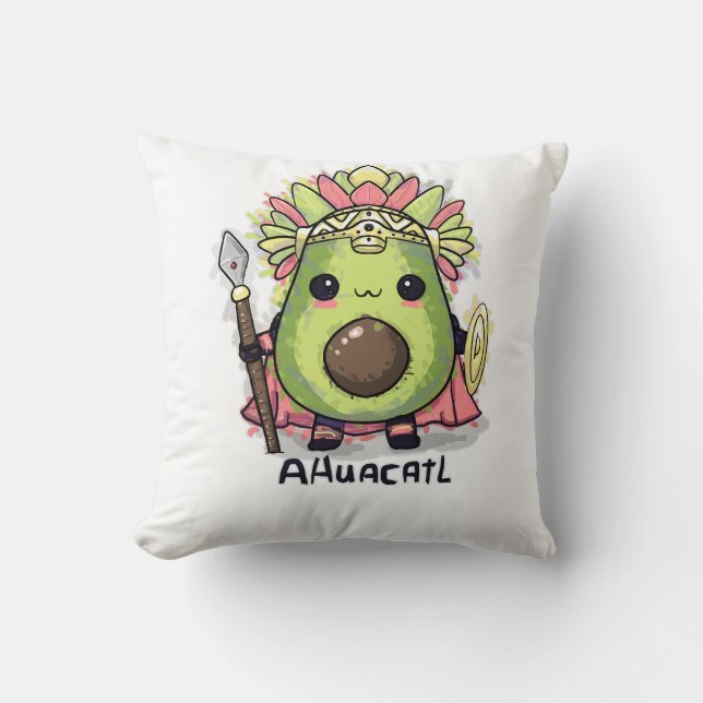 Ahuacatl Aztec Warrior Avocado Kissen (Vorderseite)