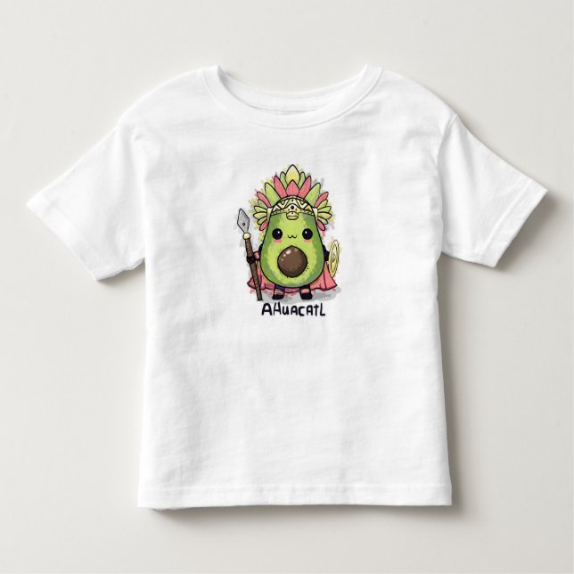 Ahuacatl Aztec Warrior Avocado Kleinkind T-shirt (Vorderseite)