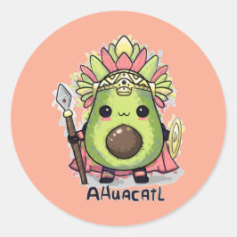 Ahuacatl Aztec Warrior Avocado Runder Aufkleber