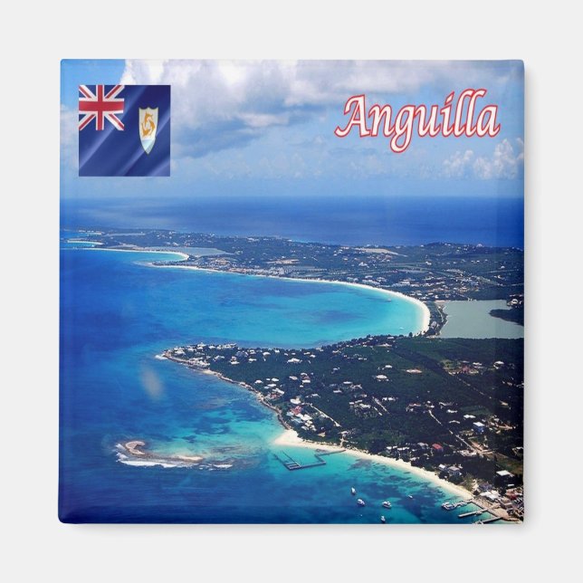 AI007 ANGUILLA, Luftaufnahme, Kühlschrank Magnet (Vorne)