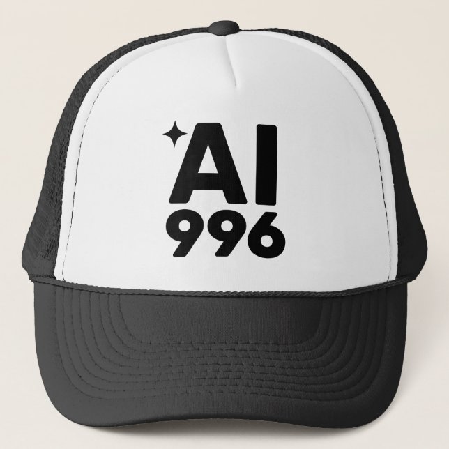 AI 996™ Trucker Hat Truckerkappe (Vorderseite)