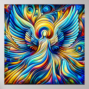 AI Abstrakt Illusionismus Angel Expressionist Effe Poster