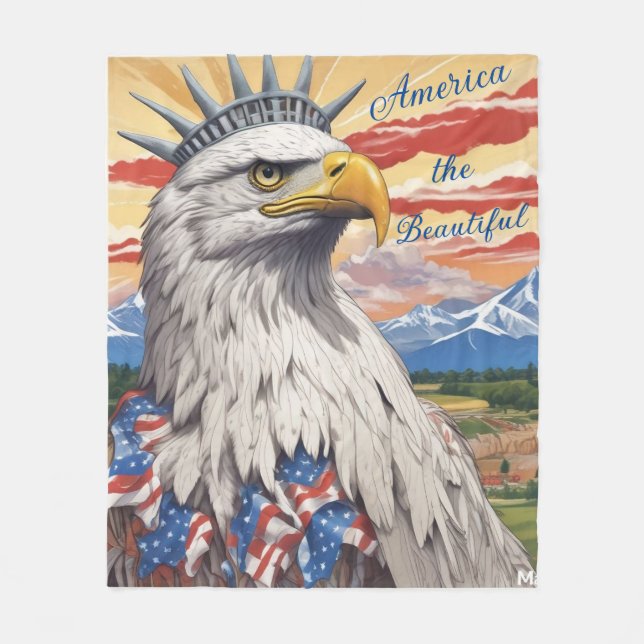AI America the Beautiful Blanket Fleecedecke (Vorderseite)