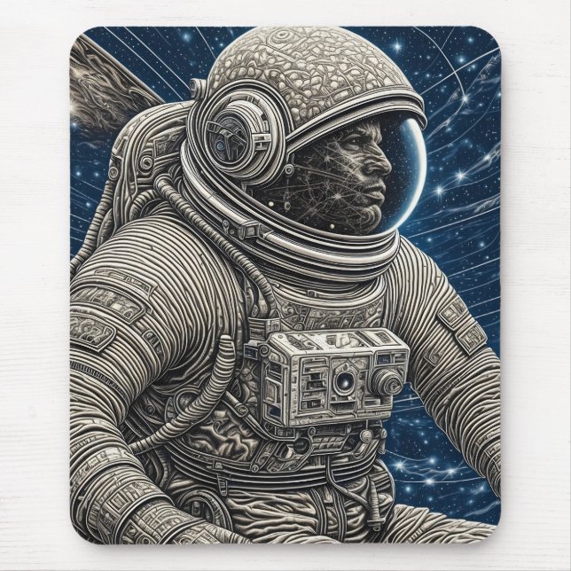 Ai Art Astronaut im Weltraum Mousepad (Vorne)