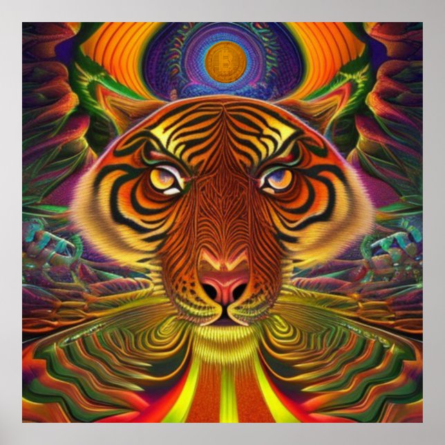 AI Art Bitcoin Crypto NFT Art Poster (Vorne)