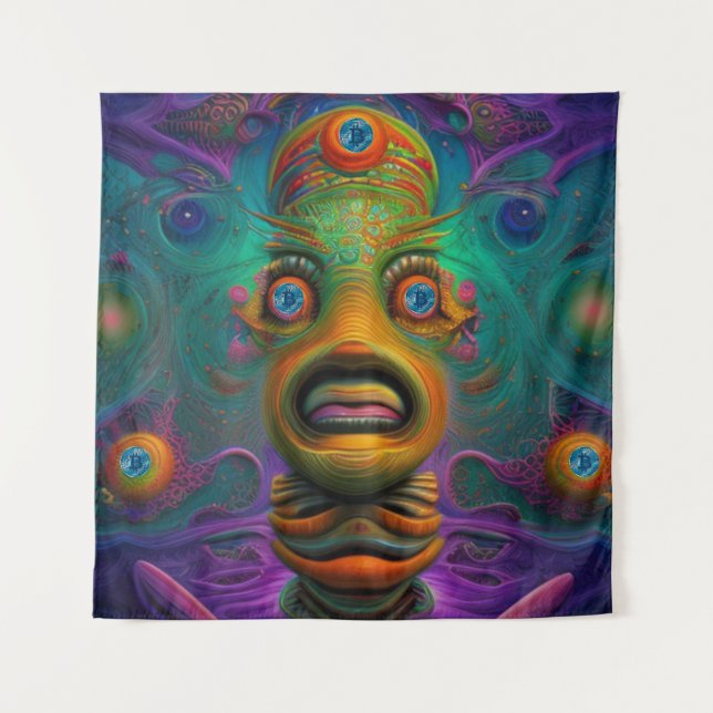 AI Art Bitcoin Crypto NFT Art Wandteppich (Vorderseite)