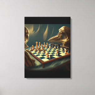 AI Art Chess Playing sich selbst 2023 Leinwanddruck
