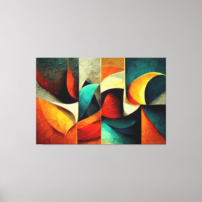 AI Art Gallery™ Abstrakte KI Kunst: Die Welle Leinwanddruck (Vorderseite)