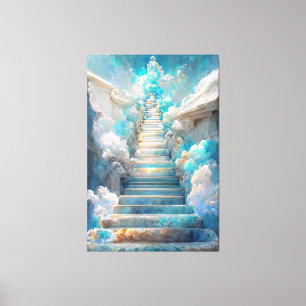 AI Art Gallery™ - Treppe zum Himmel: Der Glaube Leinwanddruck