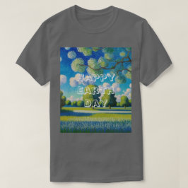 AI Art Happy Earth Day Transparenter Text T - Shir T-Shirt
