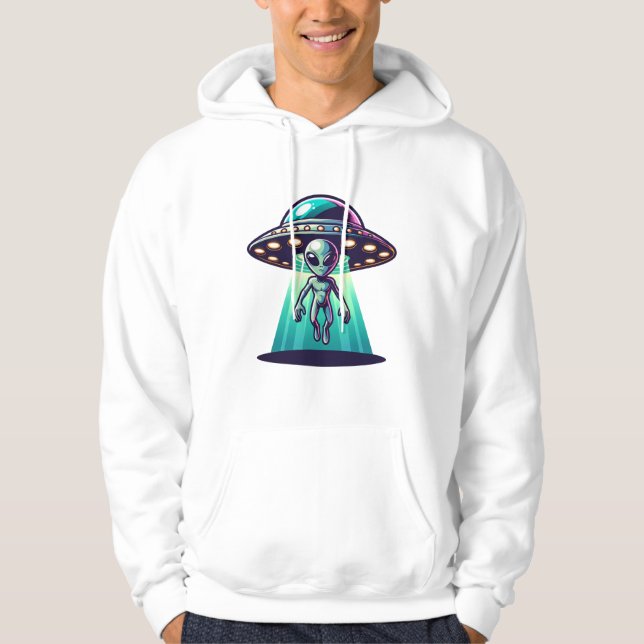 Ai Art mit UFO Eine Alien Hoodie (Vorderseite)