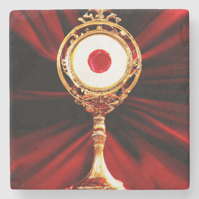 AI Art of A Eucharistic Miracle Steinuntersetzer (Vorderseite)