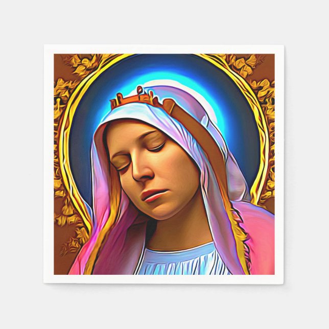 AI Art of the Seglied Jungfrau Mary Serviette (Vorderseite)