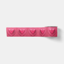 AI Art Pink Hearts Satin Ribbon