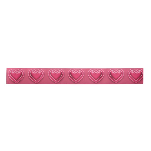 AI Art Pink Hearts Satin Ribbon Satinband (Vorderseite)