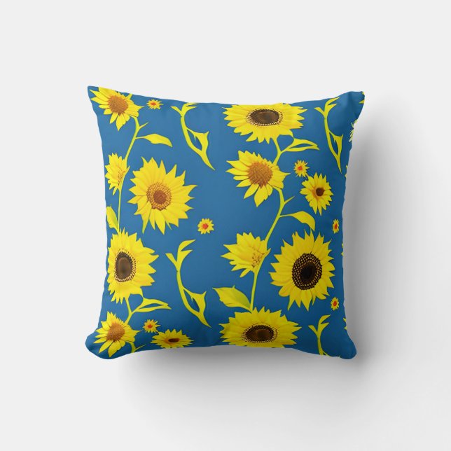 AI Art Sonnenblume Kissen (Vorderseite)