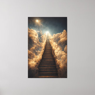 AI Art - Treppe zum Himmel: Durch den Sturm Leinwanddruck