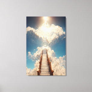 AI Art - Treppe zum Himmel: Nicht hinunter nach Ca Leinwanddruck