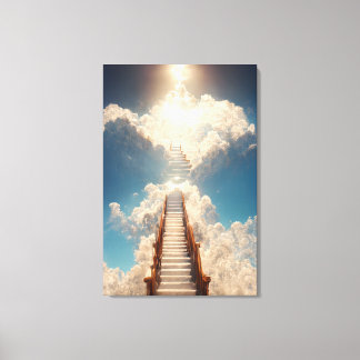 AI Art - Treppe zum Himmel: Nicht hinunter nach Ca Leinwanddruck
