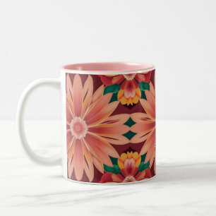 AI Art Tropical Blume Zwei-Tonen-Tasse Zweifarbige Tasse
