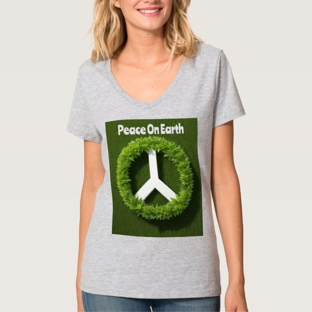 AI Art Weltfrieden T - Shirt (Vorderseite)