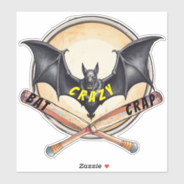 AI Bat Crazy Vinyl Sticker