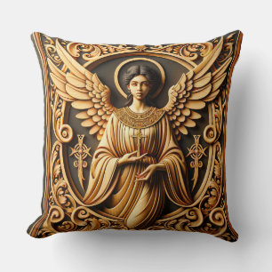 AI Beautiful Woodworked Angel Kissen