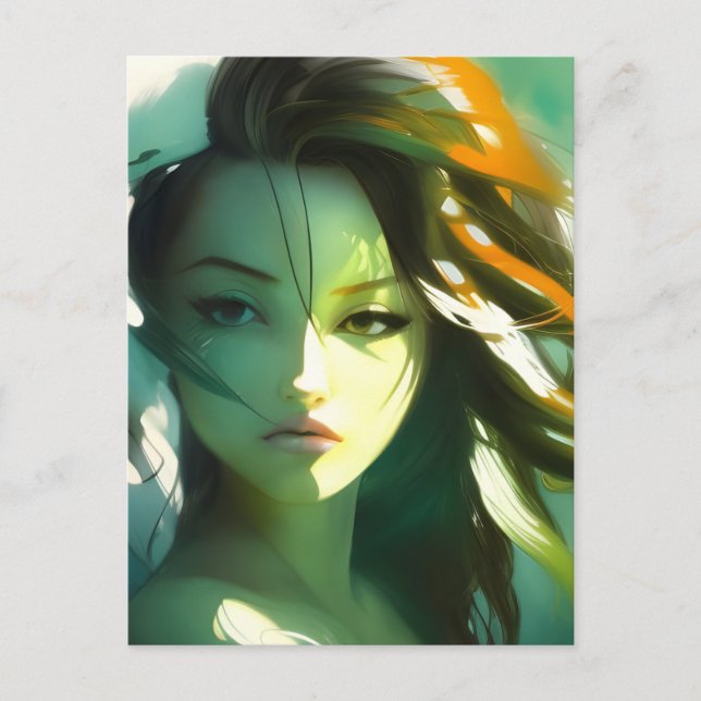 AI Beauty Woman Postcard Postkarte (Vorderseite)