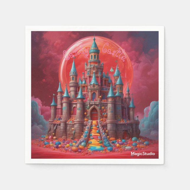 AI Candy Castle Napkins Serviette (Vorderseite)