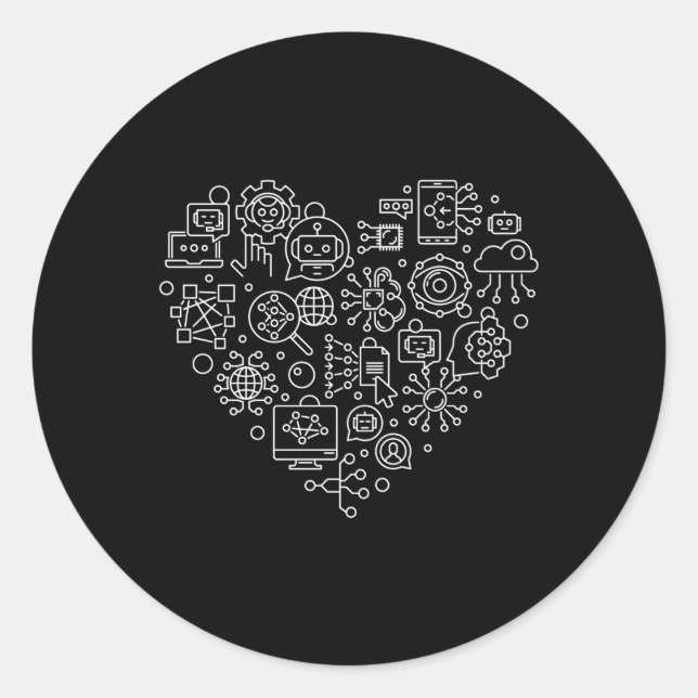 Ai Cbot He Ificial Intelligence Robot Expert Runder Aufkleber (Vorderseite)