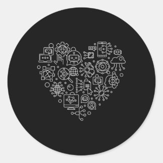 Ai Cbot He Ificial Intelligence Robot Expert Runder Aufkleber