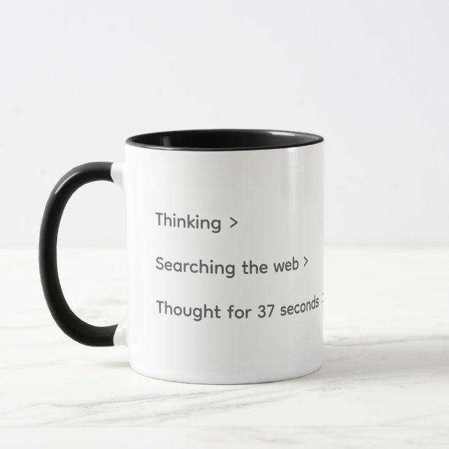 AI chat thinking thought funny tshirt Tasse (Links)