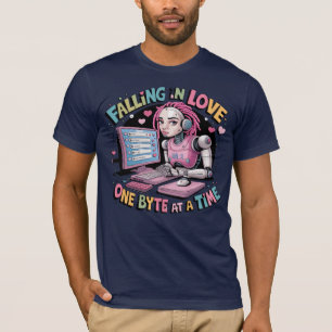 Ai Chatbot Memes fallen in Liebe ein Byte pro Zeit T-Shirt