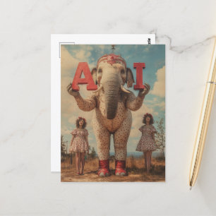 AI Circus Elephant Postkarte